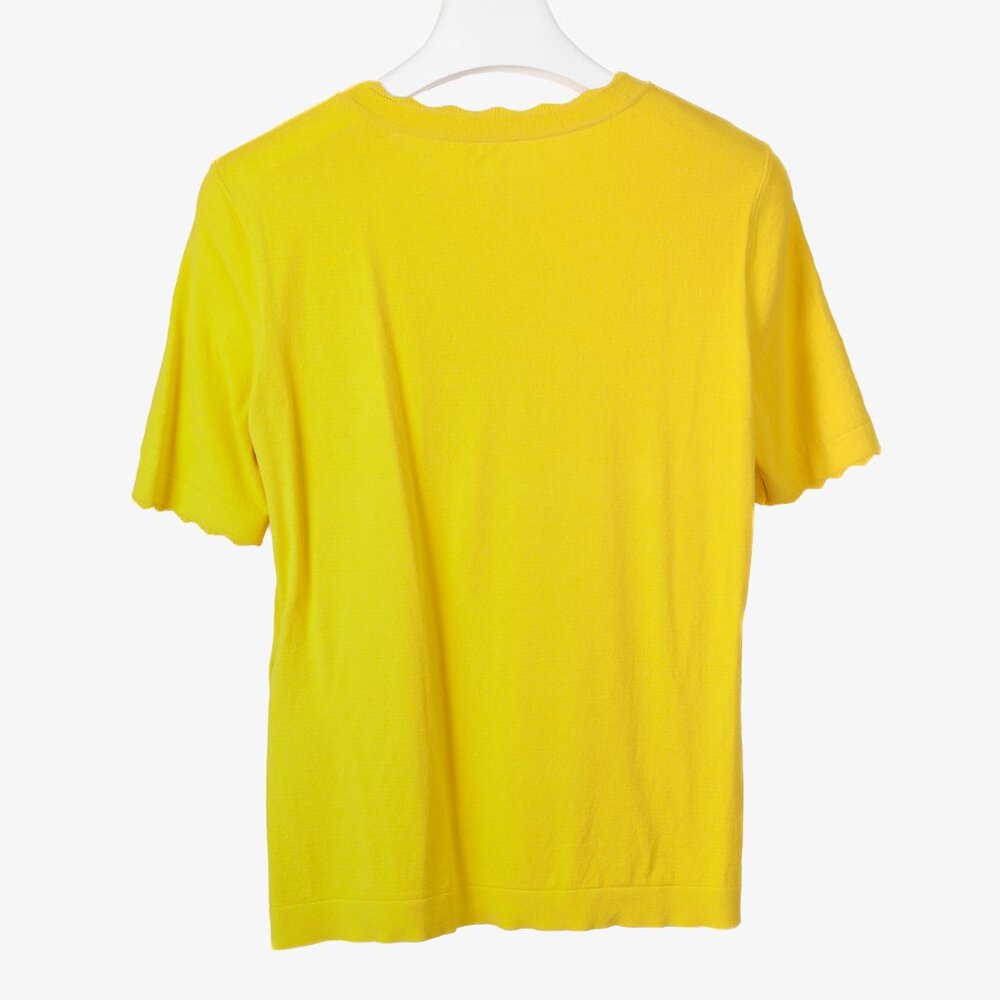 Marc Cain Yellow Knit Scalloped Tee